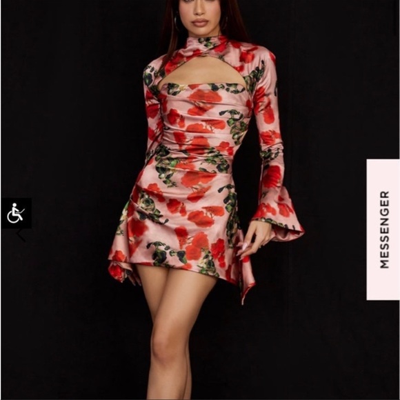NWT House of CB Toira floral Satin Corset Mini dress - Valentine’s Day dress - Picture 9 of 12